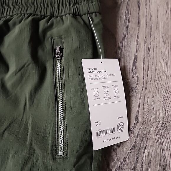 Athleta Trekkie North Jogger Dark Green Size 1X Pants with Zipper Pockets - Picture 2 of 5